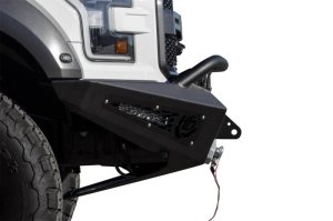 Ford F-150 Raptor Front Bumper - Addictive Desert Designs - HoneyBadger with Winch Mount - Hammer Black with Satin Black Panels - `17-`18